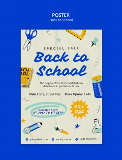 开学返校季促销海报psd源文件设计